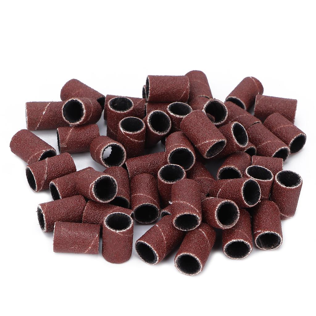210pcs Brown Sanding Bands Nail Art Sanding Bands Replaceable Nail Sanders with Nail Drill Shaft