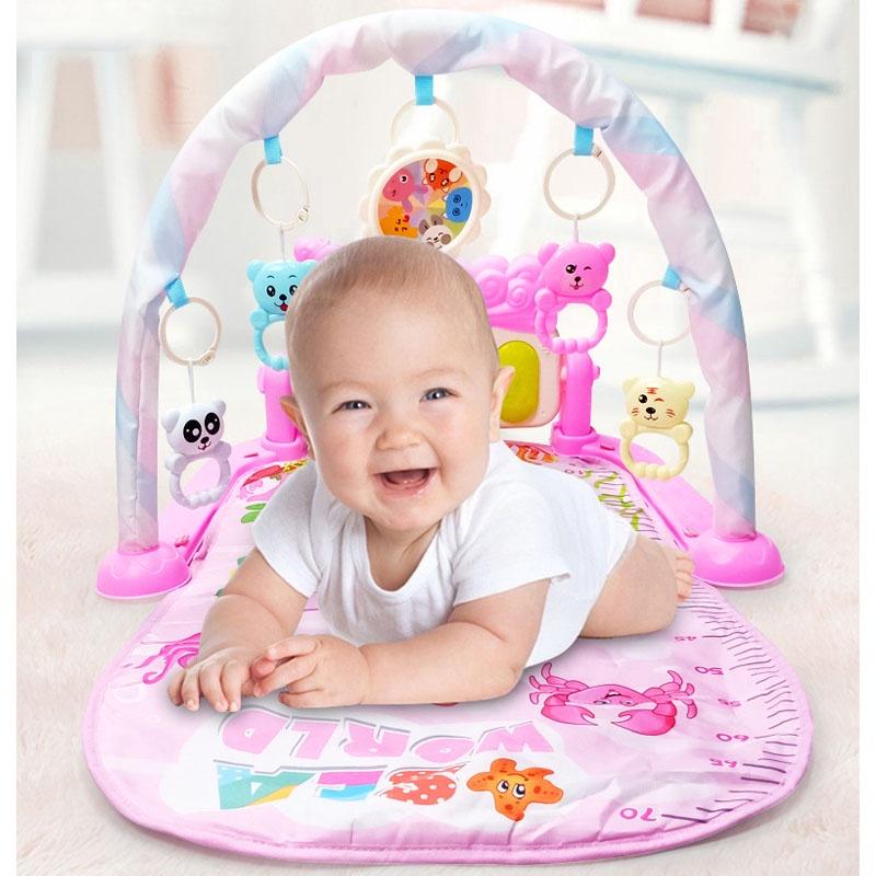 Fitness Newborn Rack And Interactive Pedal Piano Toy With Lights Music And