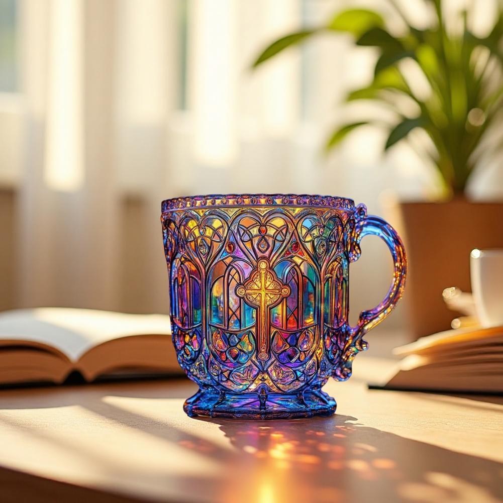 Набор чашек для кофе Цветные церковные чашки для христианских подарков Верные друзья Ручная работа 400 мл Кофейные кружки с крестом с религиозным искусством