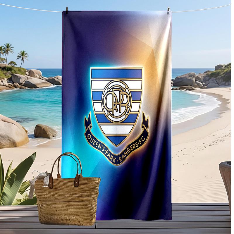 Queens Park Rangers Football Print Beach Towel, Large Soft Quick Dry Towel for Beach Camping Swimming