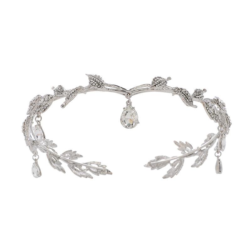 Свадебное украшение на лоб, подвеска на бровь, свадебная тиара со стразами, повязка на голову со стразами из сплава, ювелирные изделия с кристаллами в виде короны