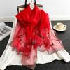 New Hand-Beaded Embroidered Silk Scarf Silk Silk Silk Wool Scarf Rose Embroidered Shawl