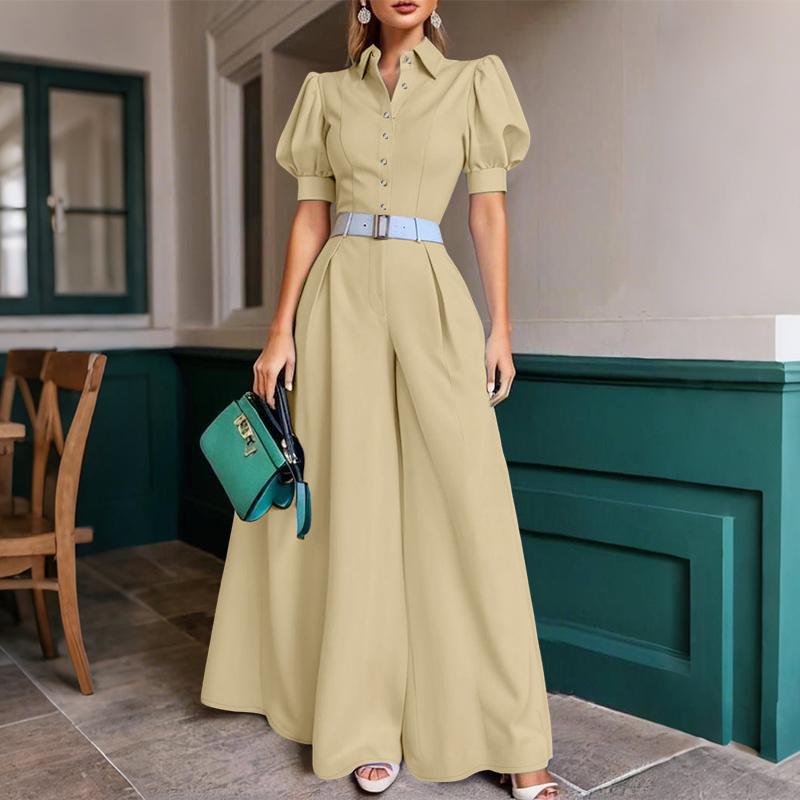 ZANZEA Women Short Sleeve Blouse and Wide Leg Pants Casual Two Piece Suit Sets