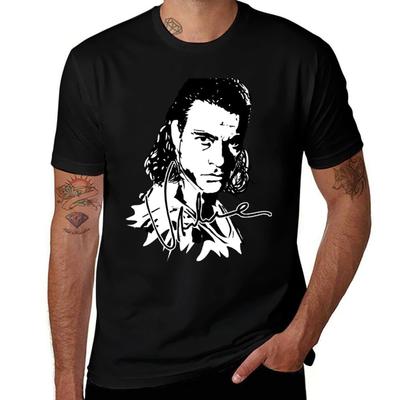 Jean Claude Van Damme Ink Portrait Tshirt Holiday Simple Tee Shirt
