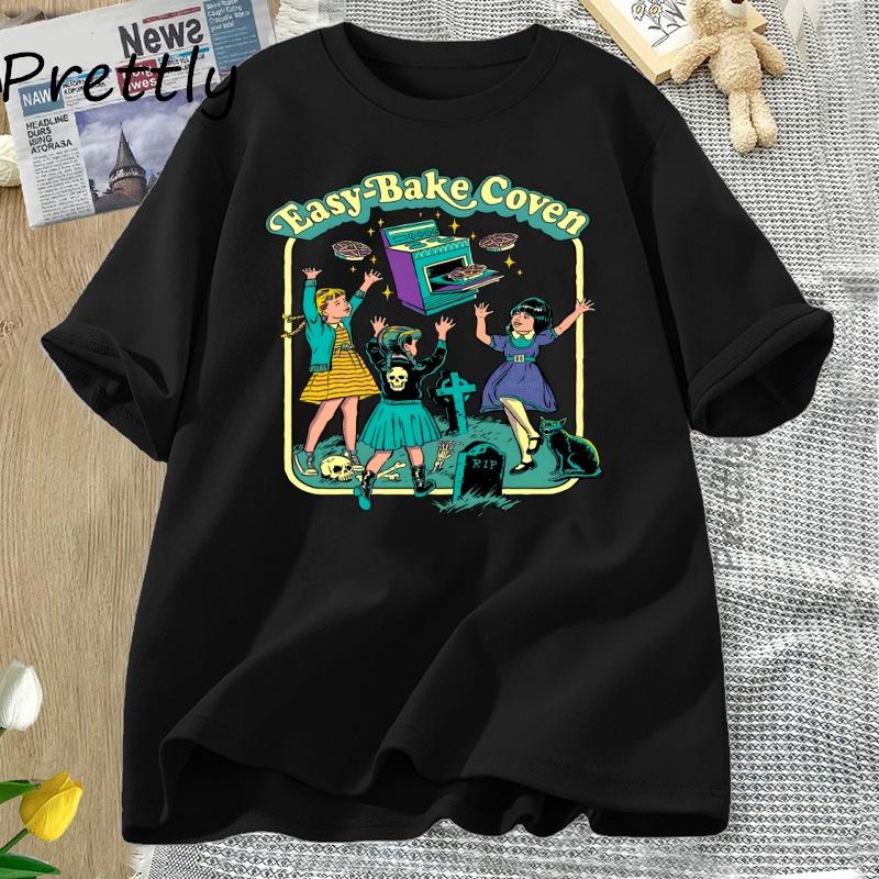 Halloween Tshirt Easy Bake Coven Halloween Retro 90s T Shirt Women Unisex Casual Short Sleeve Graphic T Shirts Womens Clothing