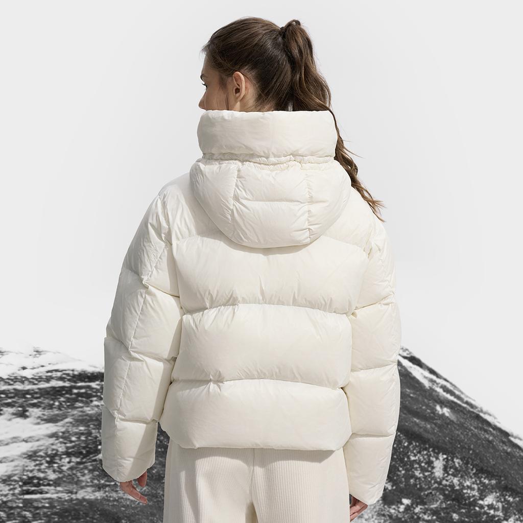 Fila Fitness Simple Solid Color Fashion Retro Classic Versatile Loose Casual Comfortable Warm Hooded Down Jacket Women Outerwear A51W541903FWT