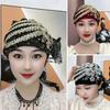 Ladies Turban Hat Sequin Decor Color Matching Embroidery Lightweight Headscarf Hair Cover Cap Lady Head Wrap Female Daily Beanie
