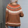 Осенне-зимний женский свитер, рождественский пуловер, свитер с круглым вырезом, праздничный трикотаж с длинным рукавом