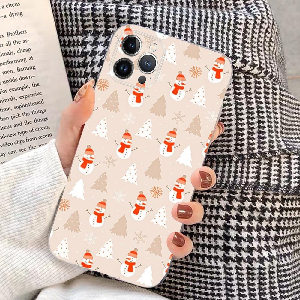 Рождественский Мультяшный Чехол на Телефон для Нового Года для iPhone 15 14 11 12 13 Mini Pro XS Max Чехол 6 7 8 Plus X XR SE 2020 Funda Shell
