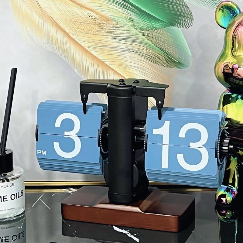 Креативные настольные часы, настольные часы, европейские креативные перекидные настольные часы, ретро-перекидные настольные часы, механические автоматические перекидные часы