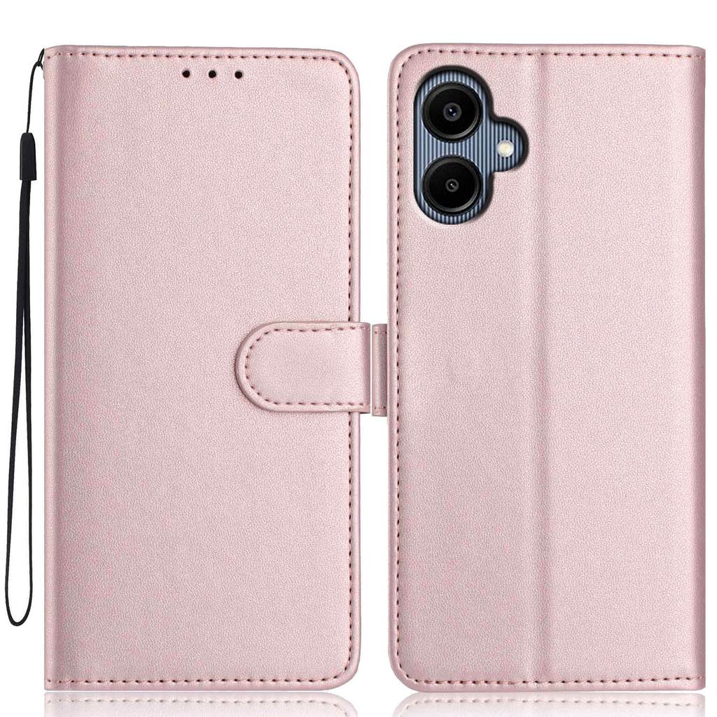 For Samsung Galaxy A07 4G/A06 4G/A06 5G Wallet Case with Strap/Multiple Card Slots Solid Color Leather Stand Phone Cover