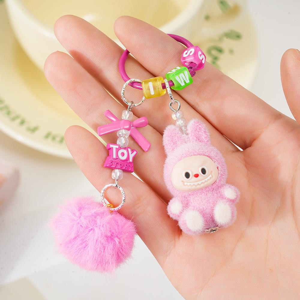 Wind Macaron Color Gentle and Cute Flocking Three-dimensional Doll Schoolbag Backpack Pendant Keychain Card Book Batch
