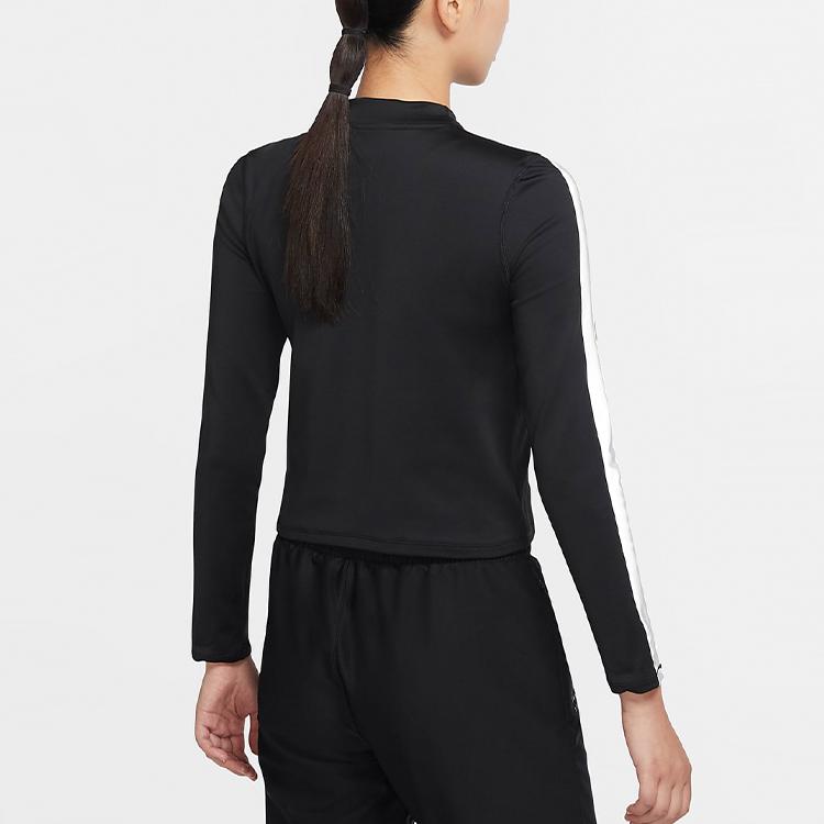 Nike Средний слой облегающий беговой длинный рукав фитнес-топ женские топы черный CU3332-010