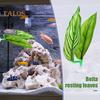 5 Pcs Betta Fish Leaf Pad with Suction Cup Plastic Plants Resting Hammock Fish Tank Accessories Aquarium Decor for Natural Habitat Spawning Breeding