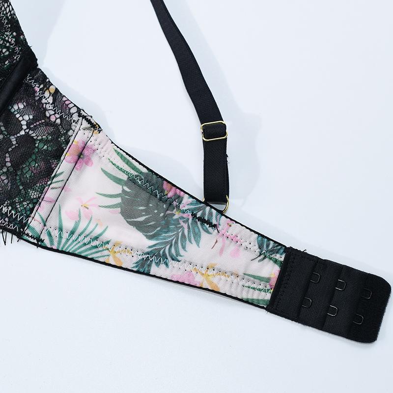 DKGEA Сексуальный комплект нижнего белья, толстый женский бюстгальтер пуш-ап с принтом, кружевное белье