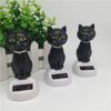 Dashboard Black Ornament Shaking Head Cat Solar Toy Doll Dancing Cat Figure Bobble Head Doll