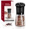 CIRCLE JOY Manual Pepper Mill, Spice Mill for Professional Chefs, Refillable Pepper Shaker, Ceramic Blade, Adjustable Coarseness, BPA-Free 180ml Glass