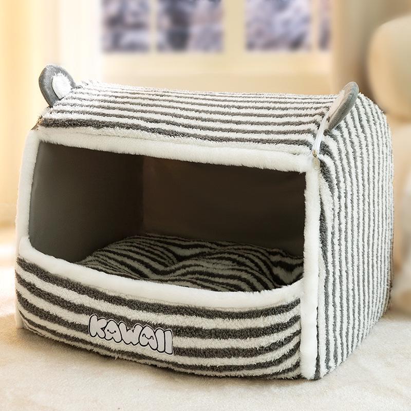 Unisex Houndstooth Pet Nest for Autumn/Winter - Fits Medium To Large Pets