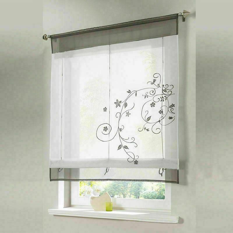 Вуаль Вышивка Панель Готовые Кухни Сетчатые Шторы Оконные Шторы Римские Жалюзи Декор