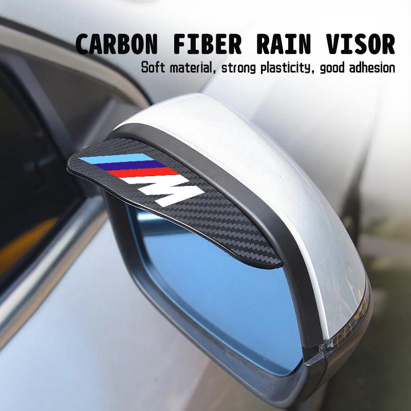 BBKO9 2PCS Car Rearview Mirror Rain Eyebrow Side Snow Sun Visor For BMW M 1 3 4 5 6 7 Series X1 X3 X4 X5 G20 G38 F48 E36 E39