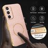 For Samsung Galaxy S24 Phone Case Carbon Fiber Textured Electroplated TPU Back Cover