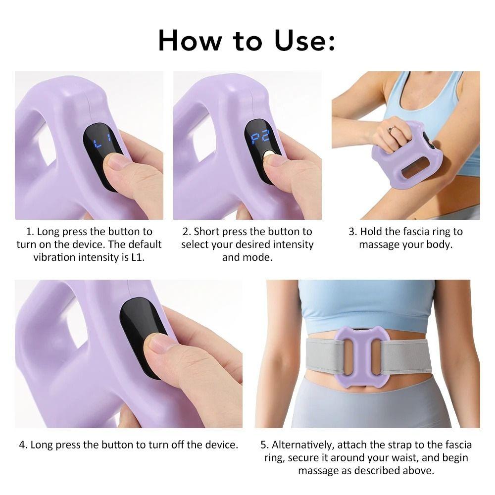 Dual-Ring Electric Fascia Ring Massager Portable Full-Body Fascia Ring Deep Tissue Massage