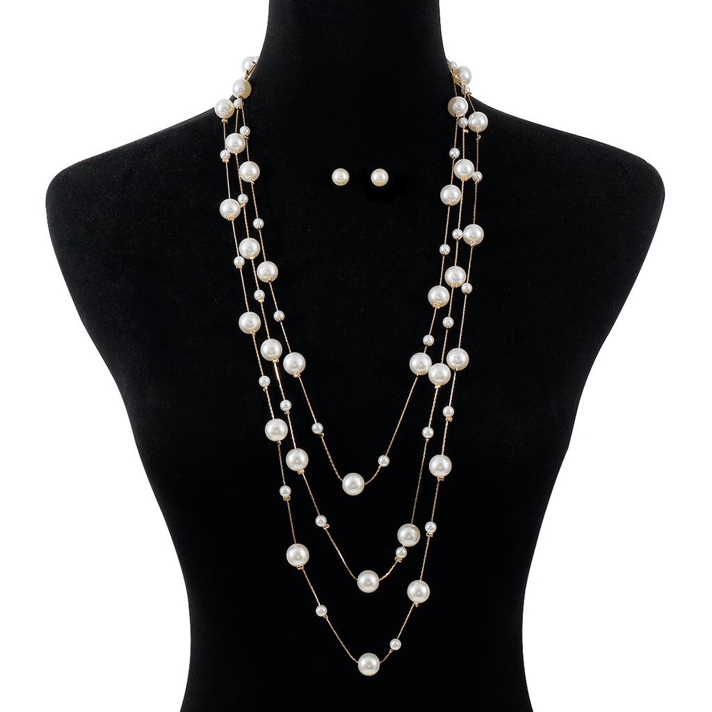 Tooxika French New Light Luxury Pearl Multi-layer Necklace Elegant Small Fragrant Wind Design Sense Necklace
