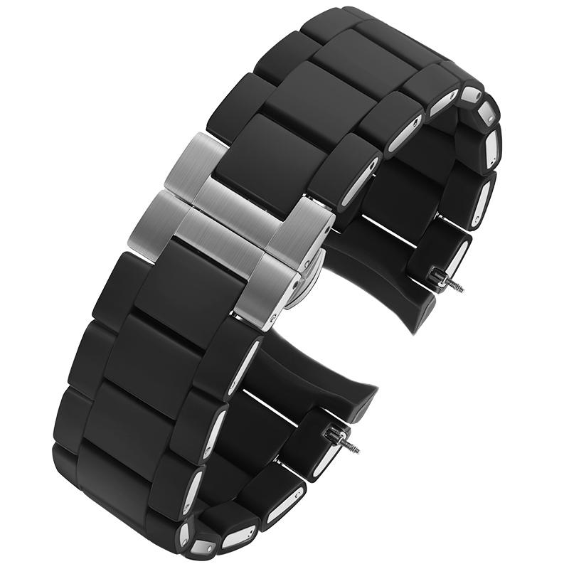 ONESilicone Нержавеющая сталь Ремешок для часов для Citizen Blue Angel Поколение AT8020-54L Air Eagle JY8035 Водонепроницаемый Мужской Ремешок 23 ммMN
