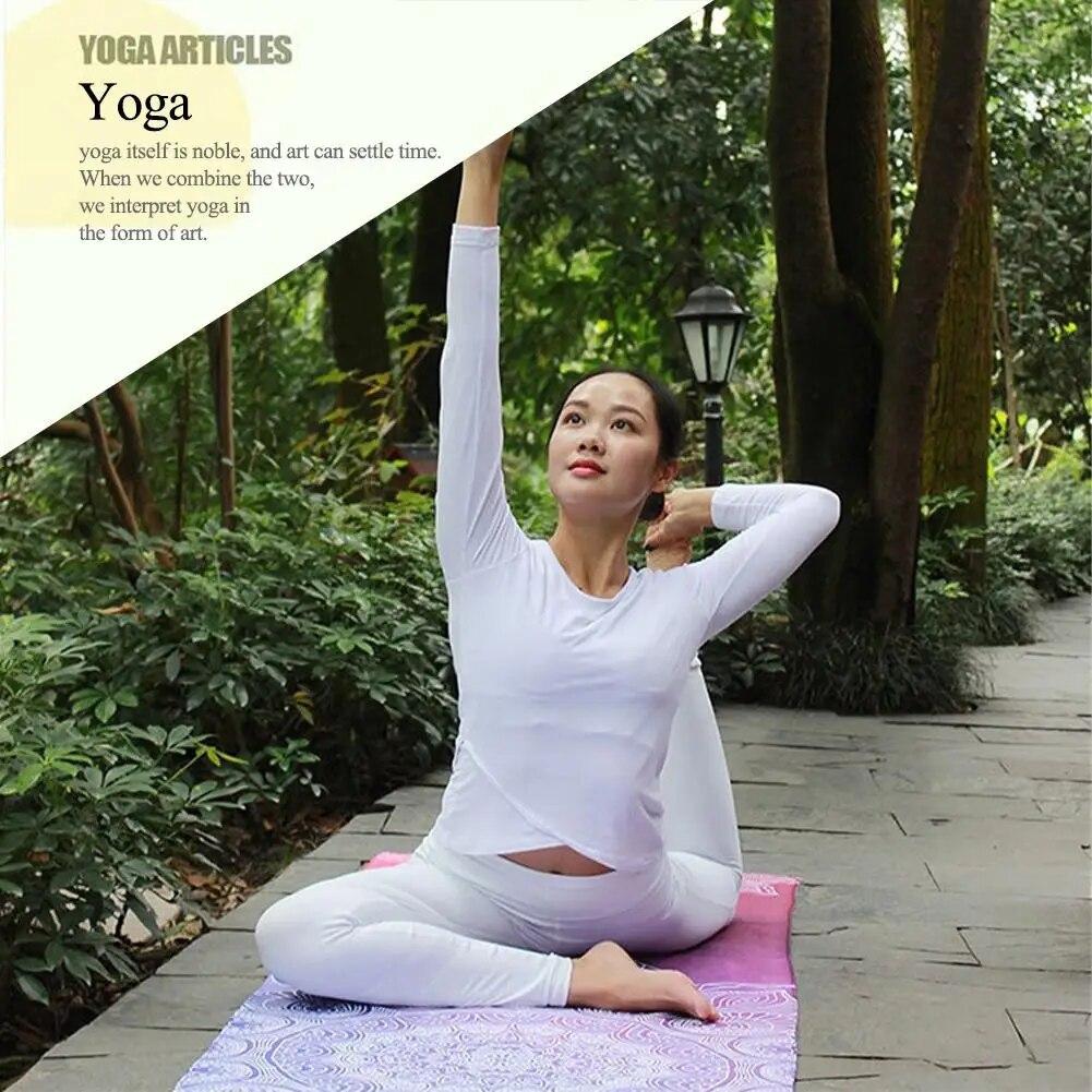 Полотенца для йоги, микрофибра с принтом для фитнеса, спортивные путешествия, быстросохнущий впитывающий пот коврик для тренировок, чехол для пилатеса, тренажерного зала, одеяло для йоги