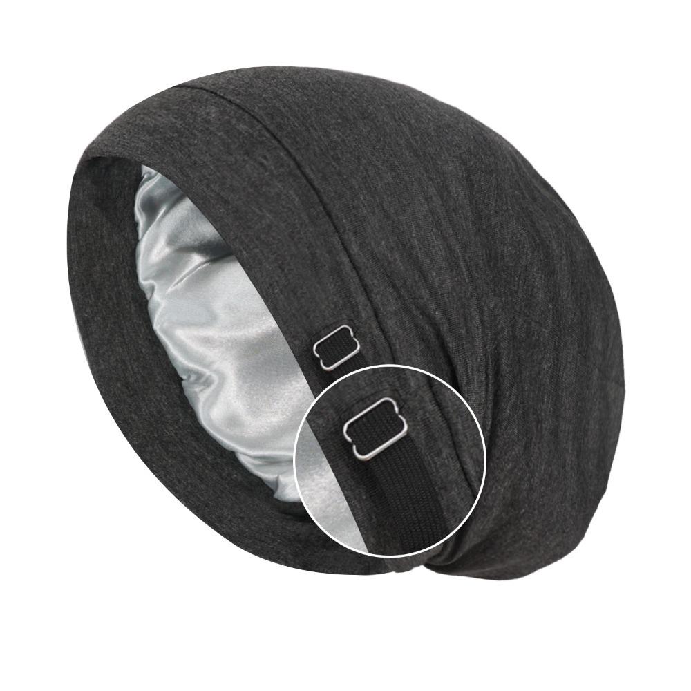 Double Layer Night Sleep Cap Satin Lining Head Wraps Casual Baggy Hat