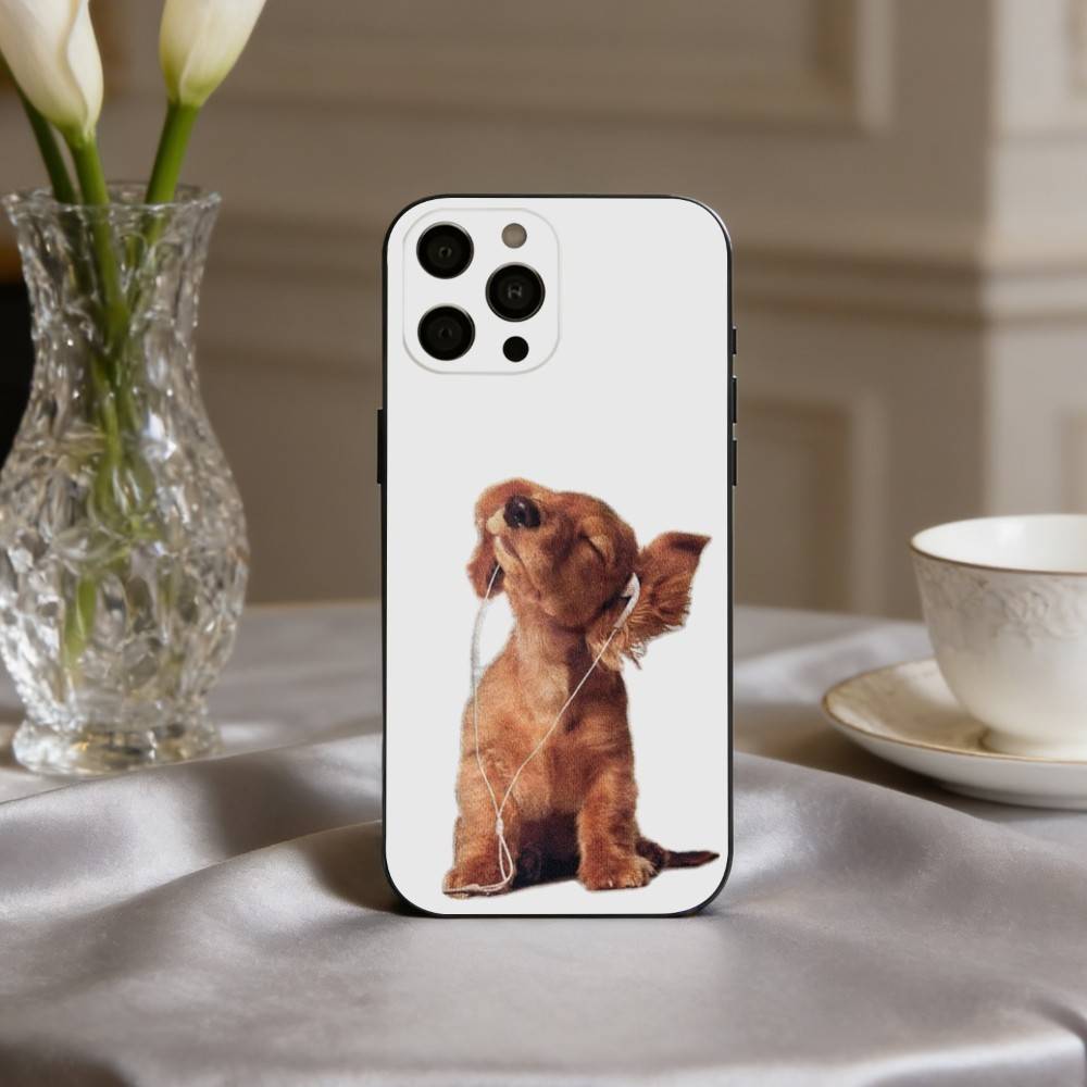 F-Смешной Модный D-Собачий Арт Чехол Для Телефона Для iPhone 17pro,16,15,14,13,12,11 Plus,Pro Max,XS,Мягкий Силиконовый Черный Чехол