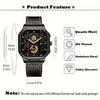 3-Piece Men's Business Casual Watch Set: Fashion PU Leather Quartz Watch, Bracelet & Necklace Gift Set