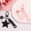 Glitter Stars Acrylic Keychain Bell Pendant Keyring For Girls Backpack Charm Headphone Case Accessory Creative Friendship Gifts