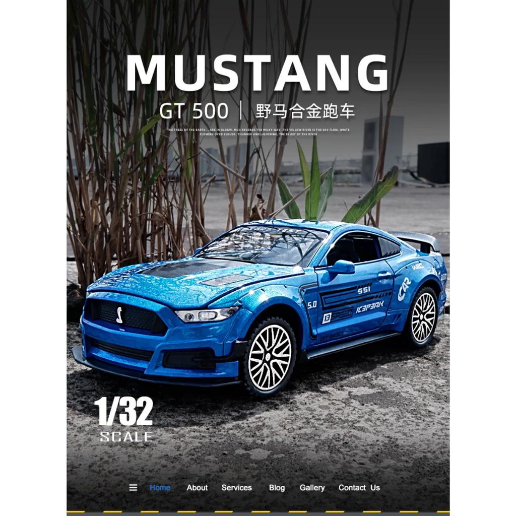 1/32 Ford Mustang Shelby GT500 Alloy Sports Car Model Diecast & Toy Vehicles Metal Car Model Simulation Collection Children Gift