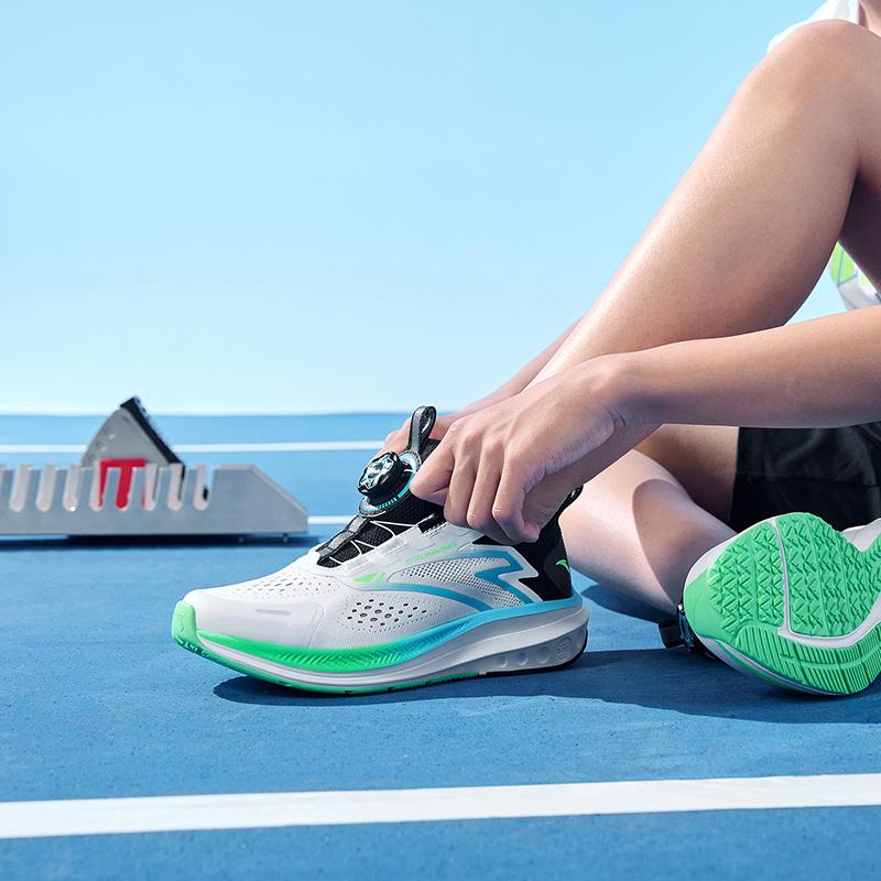 Anta Hailang Lite Mesh Professional Physical Test Wear Durable Breathable Low Top Kids Running Shoes Kids Sneaker Lake-Blue White Black 312325534H-2