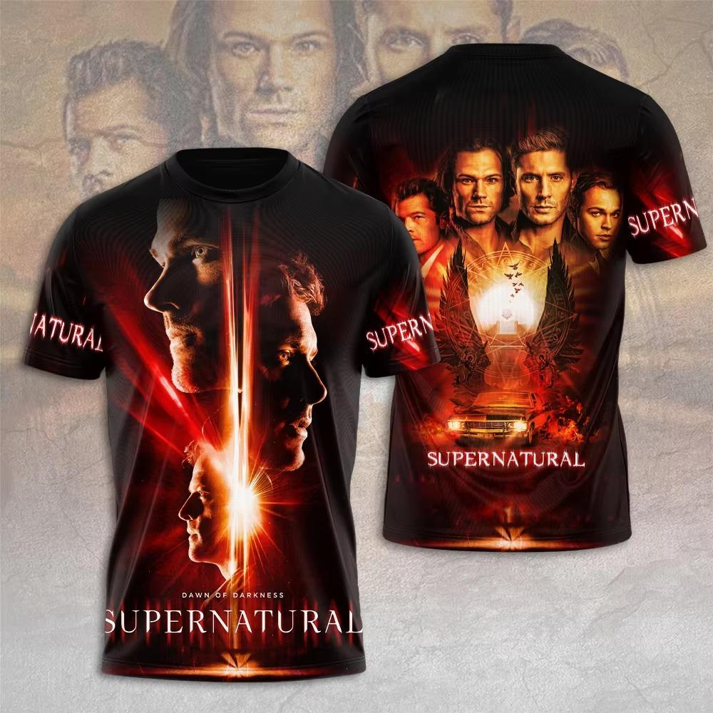 New supernatural TV series T-shirt 3D printed short-sleeved street T-shirt
