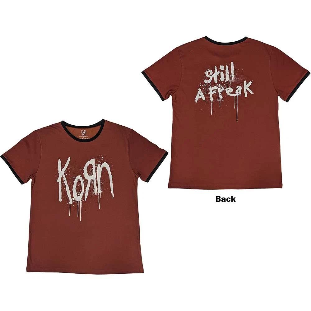 Футболка Korn 'Still A Freak' с красными вставками - НОВАЯ
