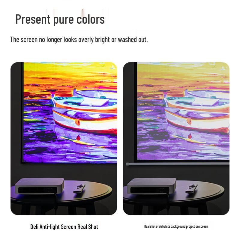 Deli MS802 Long Focus Anti-Light Frame Projector Screen