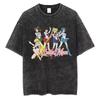 2026 Summer Y2k Retro Washed Sailor Moon Cosplay Cotton Tshirt Mens Super Casual Cotton Short Sleeve Unisex Street Shirt