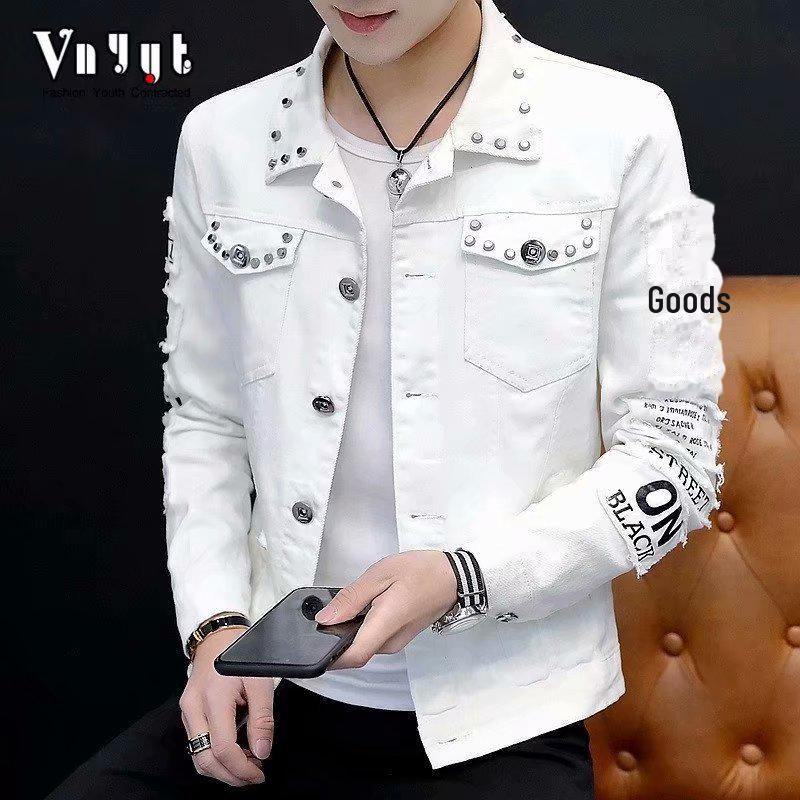 Мужская модная свободная джинсовая куртка - мода весна/осень