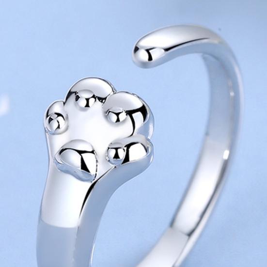 Женское кольцо с регулируемым отверстием, гальваника, гладкая поверхность, универсальное украшение, подарок, женский милый кот
