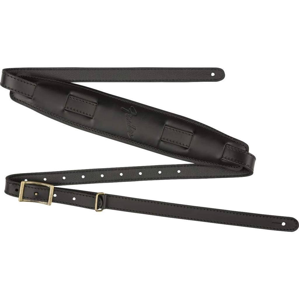 Fender leather Saddle Black USA-made strap, Mustang™ Strap,