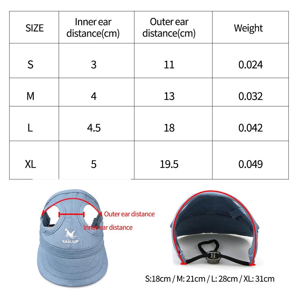 Pet Baseball Caps Cute Dog Sun Hats Puppy Wear-resistant Peaked Cap Summer Outdoor Sun-proof Universal Solid Oxford Caps