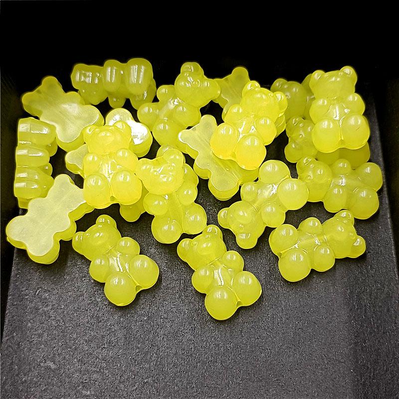 10 шт. 12*19 мм ночное свечение, конфеты, желе, вертикальное отверстие, медведь для DIY, браслет, ожерелье, шпилька, материал, аксессуары ручной работы, ювелирные аксессуары