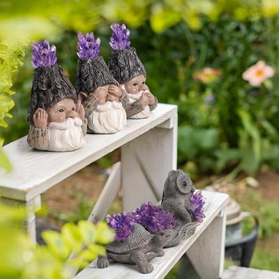 Не слышу-Не вижу-Не говорю-Нет гнома Фигурка Смола Искусственный кристалл Садовый гном
