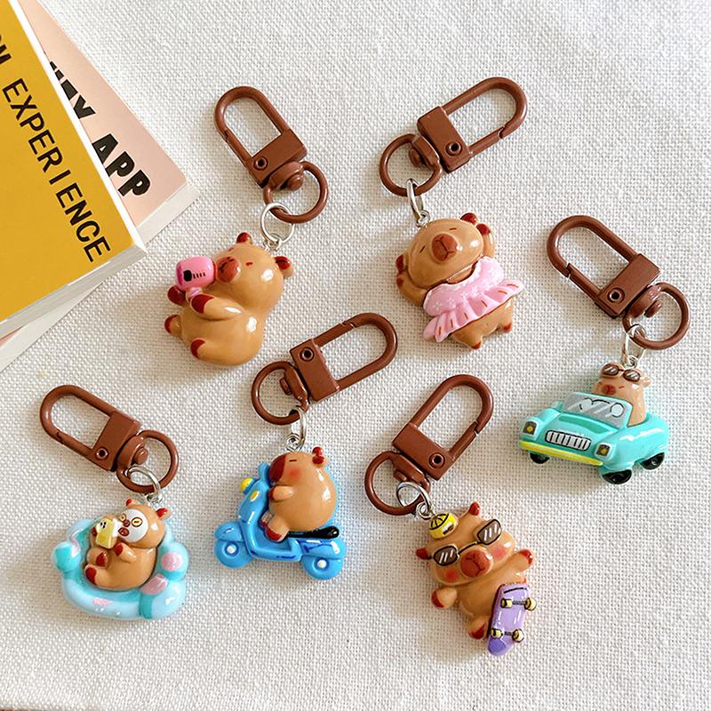 1 шт. мультяшный капибала брелок креативный капибара телефон кулон наушники чехол подвески сумка декор автомобильный брелок аксессуары