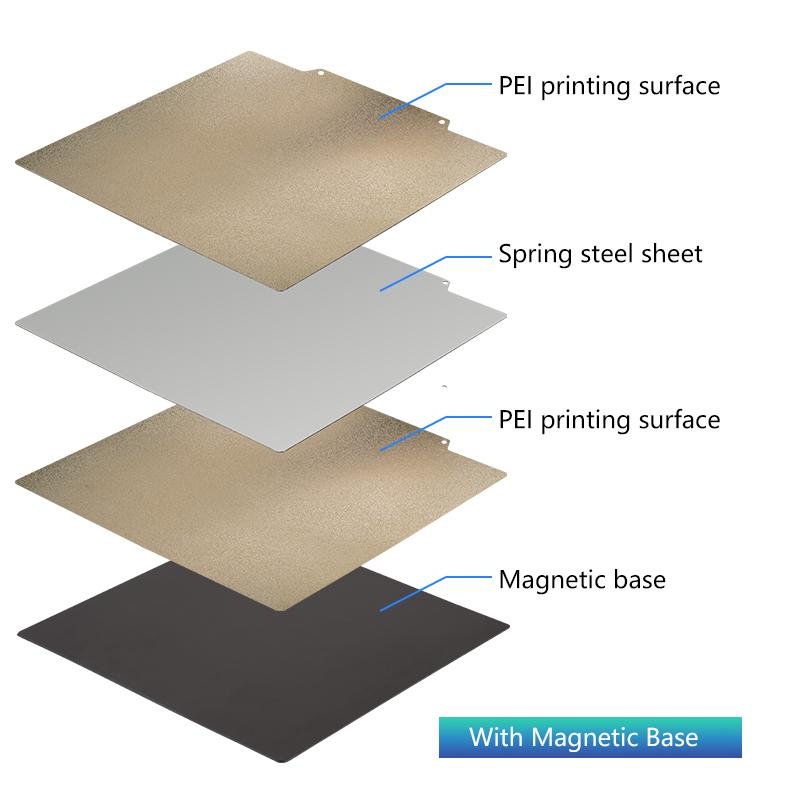 For Anycubic Kobra 2/ Kobra 2 Pro/ Kobra 2 Neo PEO PET Pei Build Plate 230x230mm Double Side Textured Sheet Smooth Heated Bed