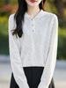 Женский кашемировый свитер Qinghe Cashmere 50% шелк 50% шерсть Осень и зима Кашемировый пуловер Мягкий и теплый