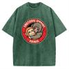 Vintage Retro Cartoon Monkey Hug Animal Tee Oversized Mens Short Sleeve Oneck Harajuku Washed TShirt Casual Funny Streetwear