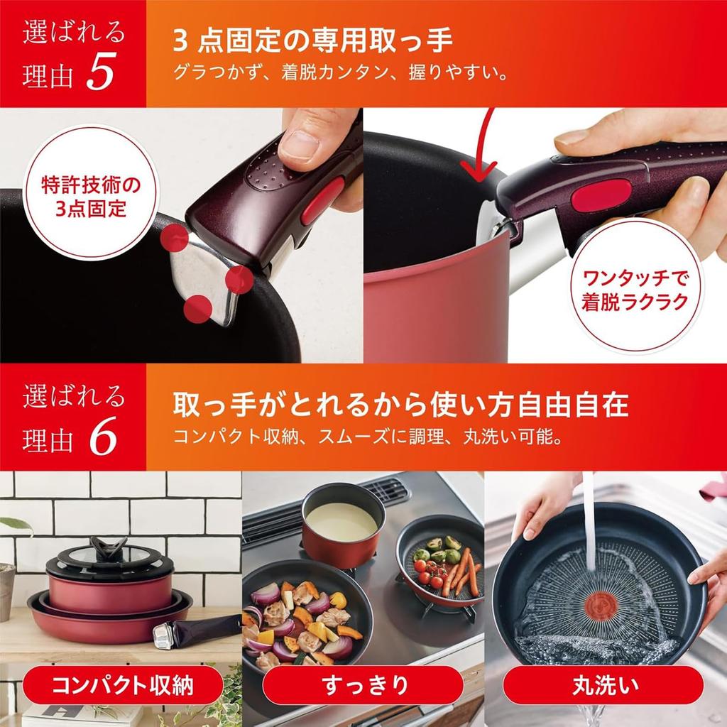 Сковорода-вок Tefal Ingenio Neo IH Rouge Unlimited, 26 см, со съемной ручкой, подходит для индукционных и газовых плит, модель L38377